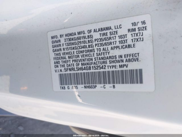 Honda Odyssey Ex-l Image 12